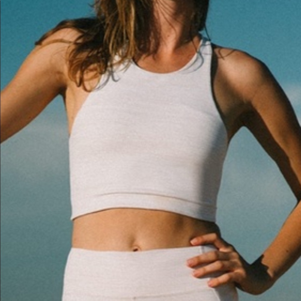 Tech Sweat White Crop Small